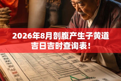 2026年8月剖腹产生子黄道吉日吉时查询表！
