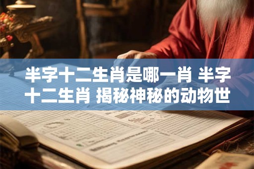 半字十二生肖是哪一肖 半字十二生肖 揭秘神秘的动物世界 半字十二生肖是哪一肖 半字十二生肖 揭秘神秘的动物世界