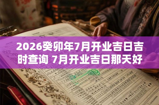 2026癸卯年7月开业吉日吉时查询 7月开业吉日那天好 2026癸卯年7月开业吉日吉时查询 7月开业吉日那天好