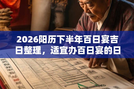 2026阳历下半年百日宴吉日整理，适宜办百日宴的日子