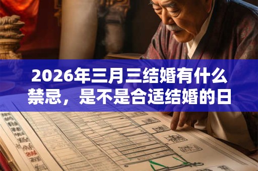 2026年三月三结婚有什么禁忌，是不是合适结婚的日子