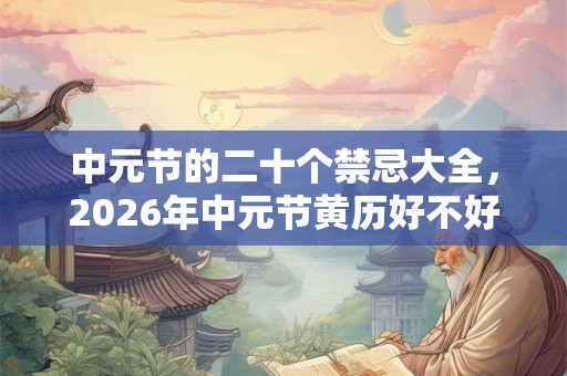 中元节的二十个禁忌大全，2026年中元节黄历好不好？