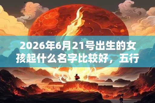 2026年6月21号出生的女孩起什么名字比较好，五行属什么