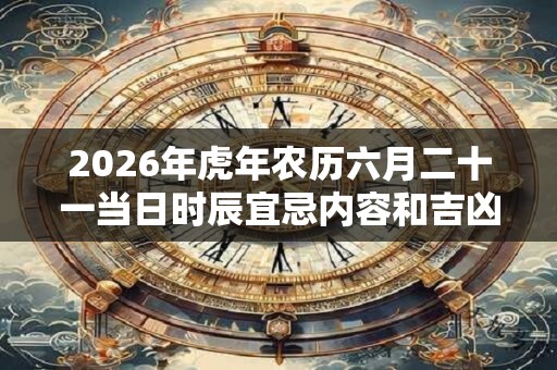 2026年虎年农历六月二十一当日时辰宜忌内容和吉凶查询