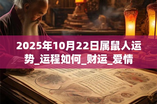 2025年10月22日属鼠人运势_运程如何_财运_爱情
