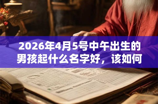 2026年4月5号中午出生的男孩起什么名字好，该如何取名？
