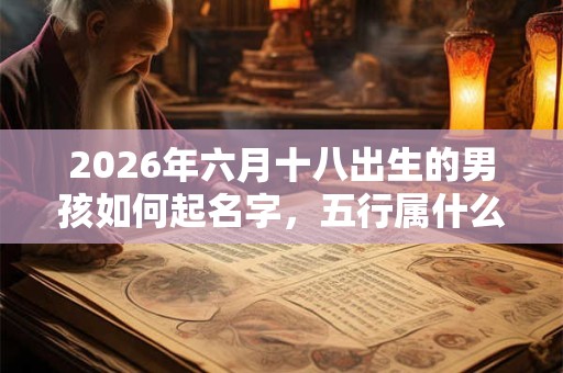2026年六月十八出生的男孩如何起名字，五行属什么