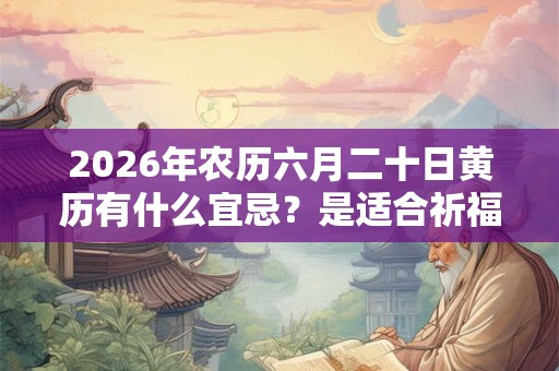 2026年农历六月二十日黄历有什么宜忌?是适合祈福的日子吗? 2026年农历六月二十日黄历有什么宜忌?是适合祈福的日子吗?