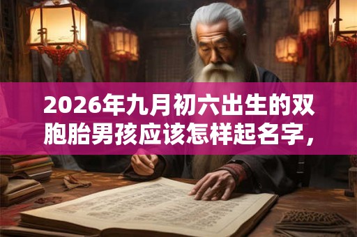 2026年九月初六出生的双胞胎男孩应该怎样起名字，五行属什么