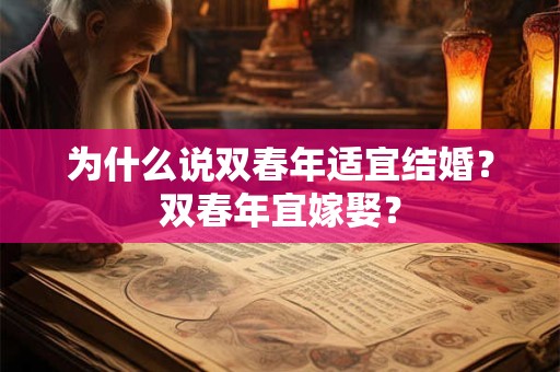 为什么说双春年适宜结婚？双春年宜嫁娶？