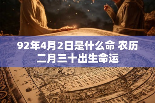 92年4月2日是什么命 农历二月三十出生命运