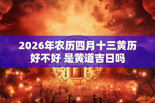 2026年农历四月十三黄历好不好 是黄道吉日吗