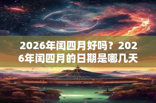 2026年闰四月好吗?2026年闰四月的日期是哪几天? 2026年闰四月好吗?2026年闰四月的日期是哪几天?