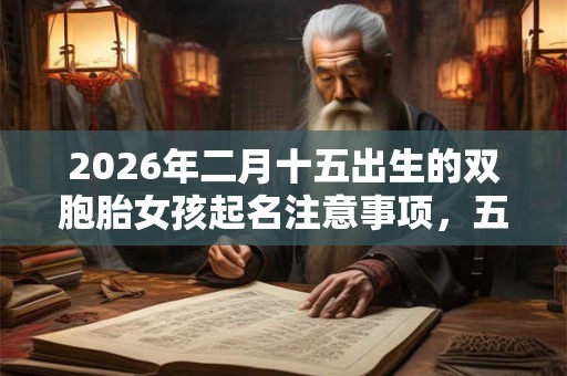 2026年二月十五出生的双胞胎女孩起名注意事项，五行属什么
