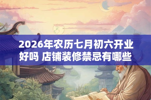 2026年农历七月初六开业好吗 店铺装修禁忌有哪些