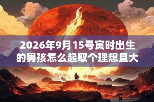 2026年9月15号寅时出生的男孩怎么起取个理想且大气的名字和五行属性