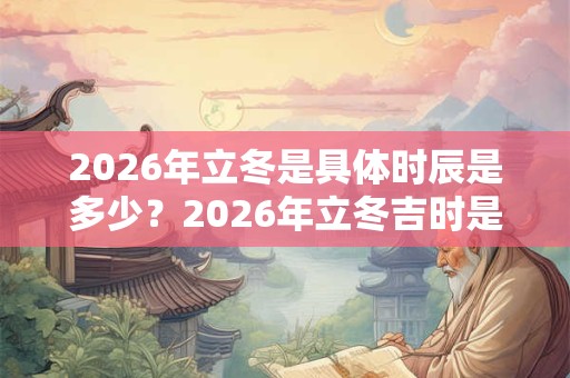 2026年立冬是具体时辰是多少？2026年立冬吉时是几时？