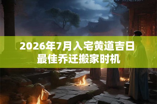 2026年7月入宅黄道吉日 最佳乔迁搬家时机