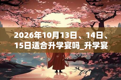 2026年10月13日、14日、15日适合升学宴吗_升学宴吉利吗