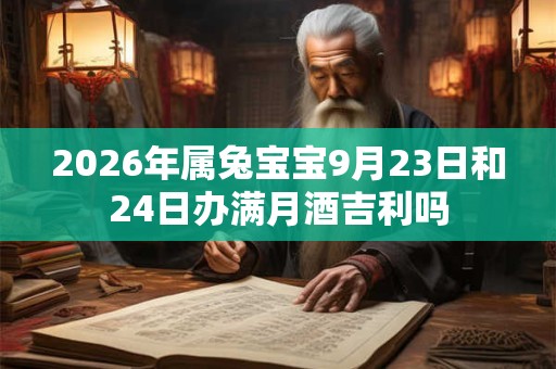 2026年属兔宝宝9月23日和24日办满月酒吉利吗