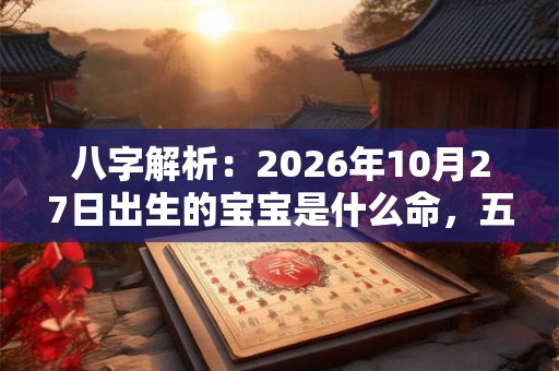 八字解析：2026年10月27日出生的宝宝是什么命，五行缺什么