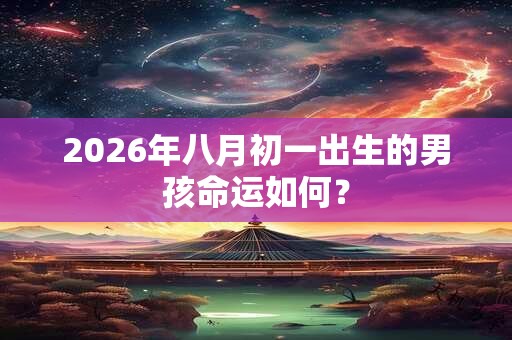 2026年八月初一出生的男孩命运如何？