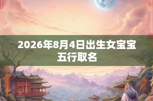 2026年8月4日出生女宝宝五行取名