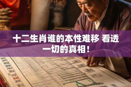 十二生肖谁的本性难移 看透一切的真相！