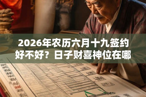 2026年农历六月十九签约好不好？日子财喜神位在哪？