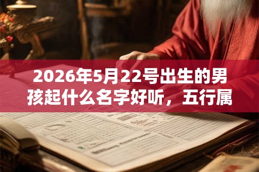 2026年5月22号出生的男孩起什么名字好听，五行属什么