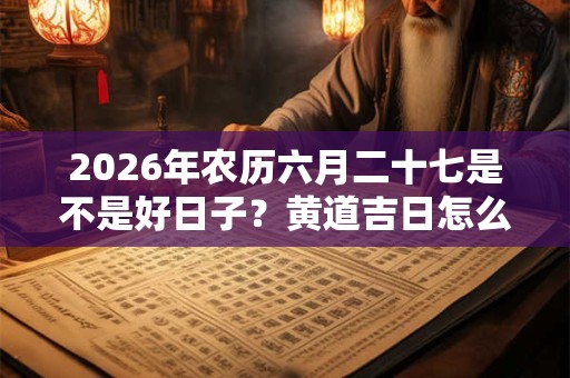 2026年农历六月二十七是不是好日子？黄道吉日怎么看？