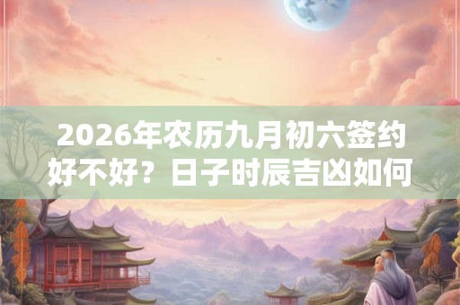 2026年农历九月初六签约好不好？日子时辰吉凶如何？