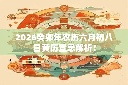 2026癸卯年农历六月初八日黄历宜忌解析！