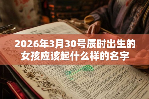 2026年3月30号辰时出生的女孩应该起什么样的名字