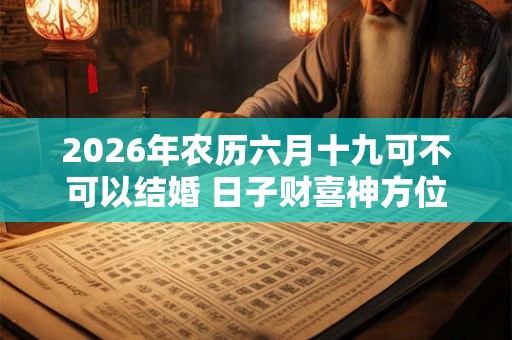 2026年农历六月十九可不可以结婚 日子财喜神方位