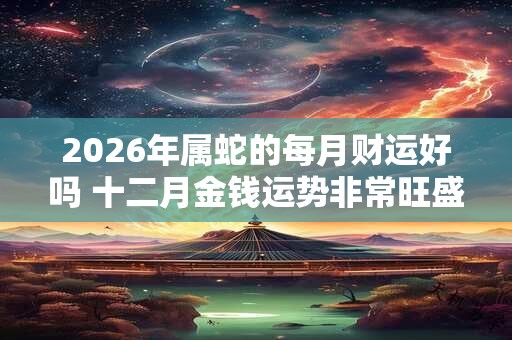 2026年属蛇的每月财运好吗 十二月金钱运势非常旺盛