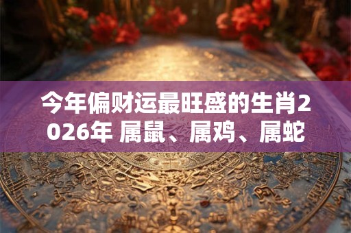 今年偏财运最旺盛的生肖2026年 属鼠、属鸡、属蛇