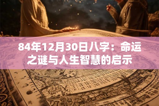 84年12月30日八字：命运之谜与人生智慧的启示