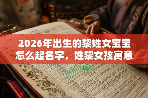2026年出生的黎姓女宝宝怎么起名字，姓黎女孩寓意好的名字