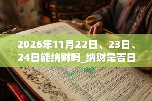 2026年11月22日、23日、24日能纳财吗_纳财是吉日吗
