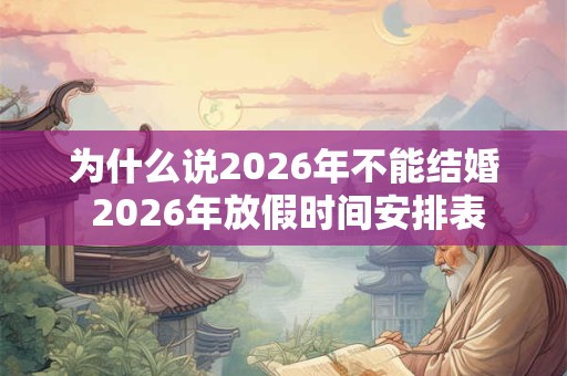 为什么说2026年不能结婚 2026年放假时间安排表