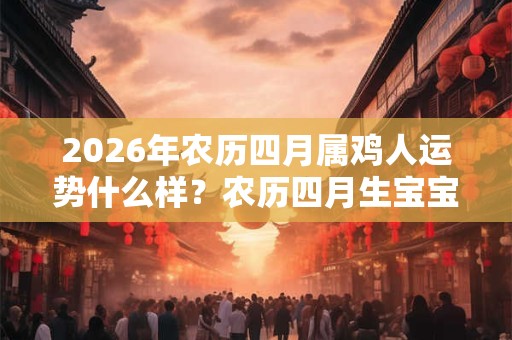 2026年农历四月属鸡人运势什么样？农历四月生宝宝命好吗？