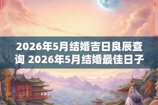 2026年5月结婚吉日良辰查询 2026年5月结婚最佳日子