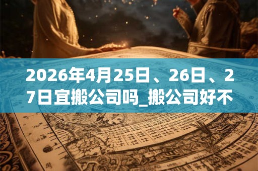 2026年4月25日、26日、27日宜搬公司吗_搬公司好不好