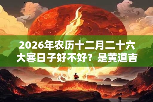 2026年农历十二月二十六大寒日子好不好？是黄道吉日吗？
