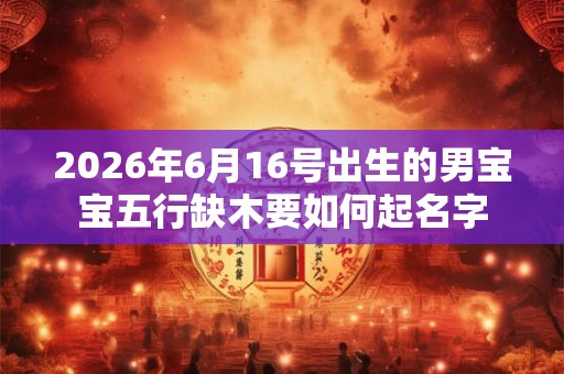 2026年6月16号出生的男宝宝五行缺木要如何起名字
