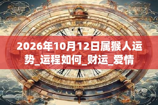 2026年10月12日属猴人运势_运程如何_财运_爱情