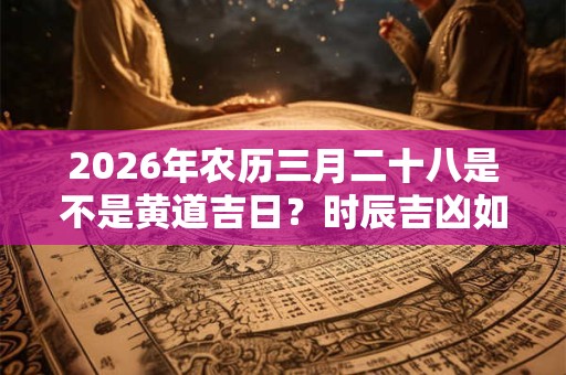 2026年农历三月二十八是不是黄道吉日？时辰吉凶如何？