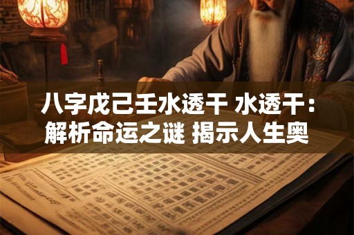 八字戊己壬水透干 水透干：解析命运之谜 揭示人生奥秘