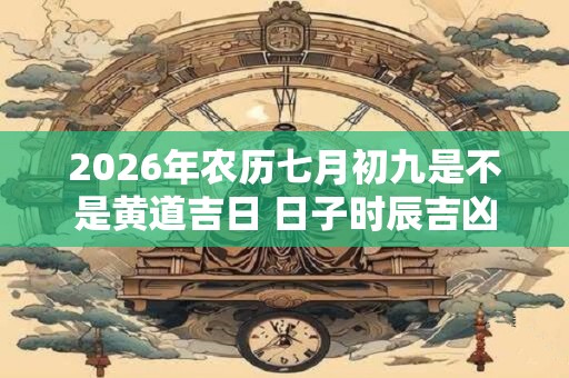 2026年农历七月初九是不是黄道吉日 日子时辰吉凶
